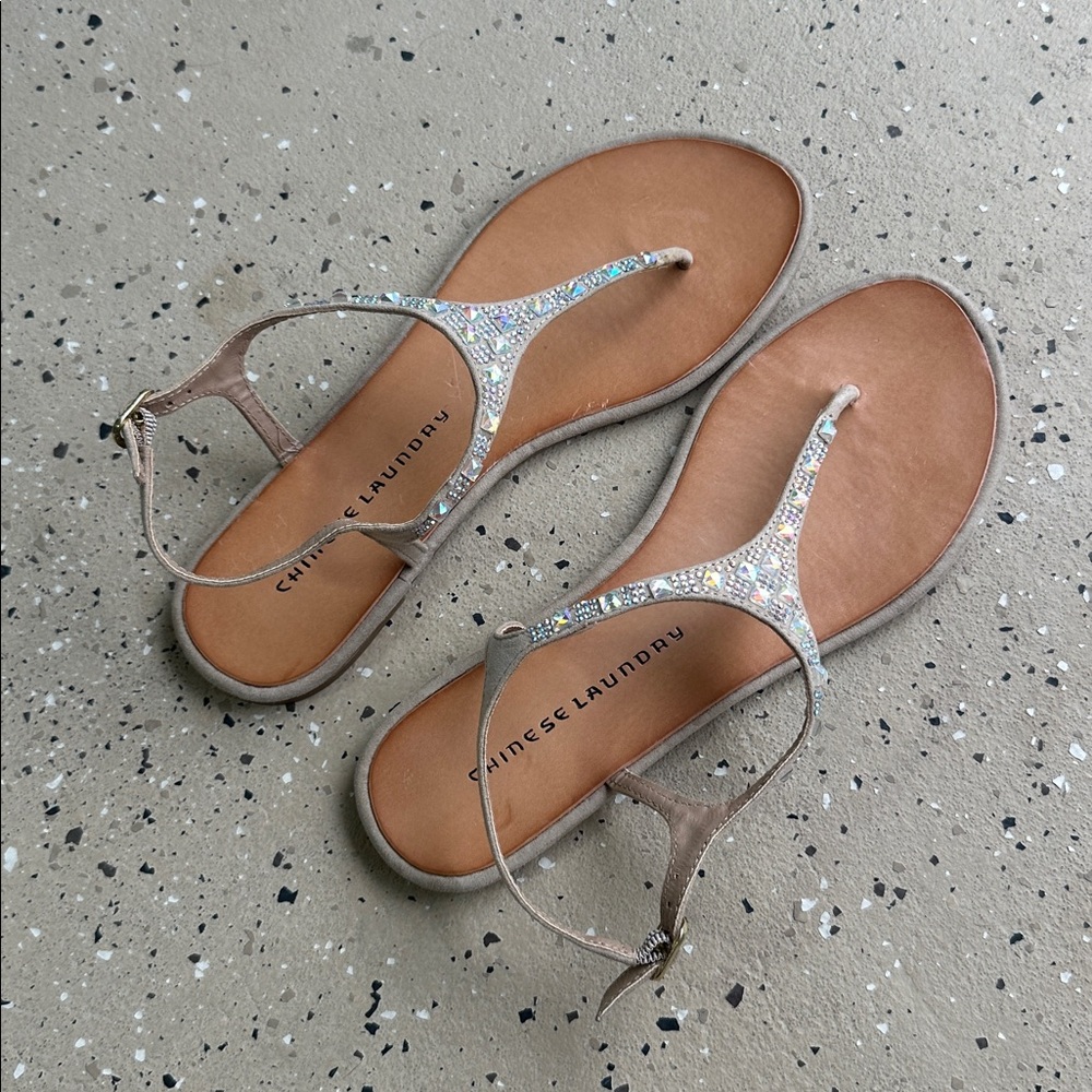 Chinese Laundry Sparkling Sandals with Tan Base